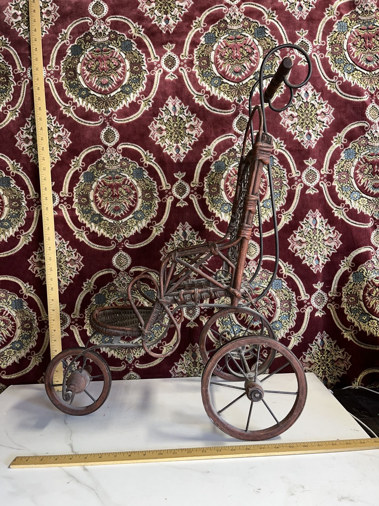 Antique Victorian Wicker Baby Doll Carriage