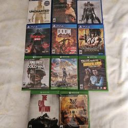 Ps4 Games Wolf Among Us $25,Doom Eternal, Bloodborne, Samurai Showdown,Friday The 13th $15 Each Other Xbox $10 Each Clean Discs 