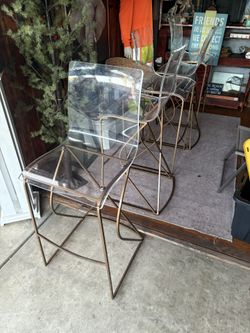 Barstools.  Metal And Vynil Glass 