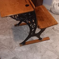 Cast Iron Antique School Desk