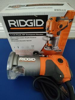 RIDGID Compact Corded Router 1.5 HP 5.5amp