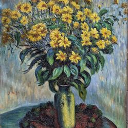 Hand Painted Reproduction. "Jerusalem Artichoke Flowers" by Monet
