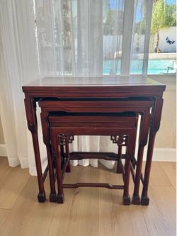 Japanese rosewood accent tables set of 3