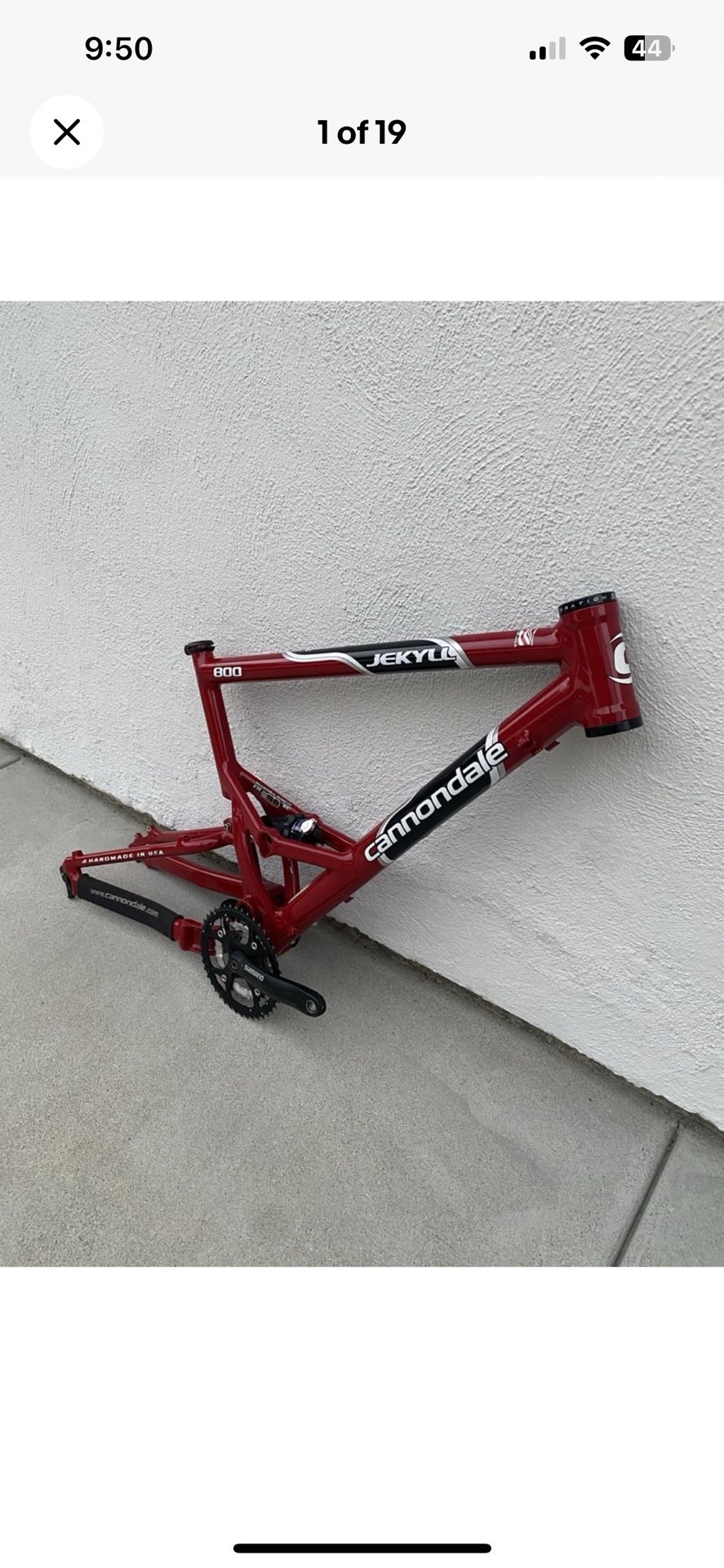 2004 Cannondale Jekyll 800 Large Frame Excellent Condition Handmade In USA