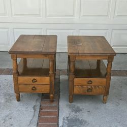 Vintage Nightstands Brown Pre-owned Good Condition, *Lot Of 2* Please Read The Description. 