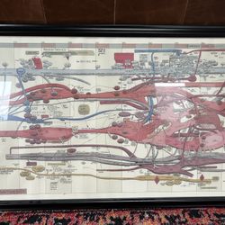 Classic Art Ward Shelley Downtown Body 2008 Signed By Artist History Of New York City 24 X 39 Professionally Framed Art