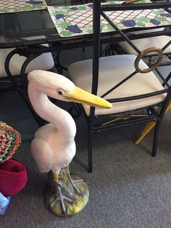 Concrete pelican statue