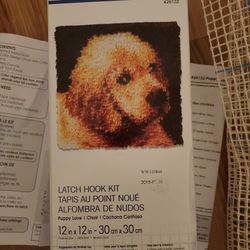 Caron Wonderart Latch Hook Kit 12"X12" Puppy Love #426132  Dog Latch Hook Kit