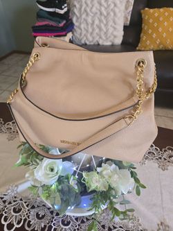 Michael Kors Beige Leather Shoulder Bag