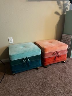 Multicolored ottomans