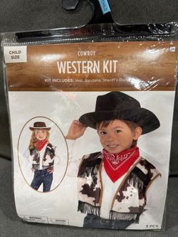 Child Cowboy Western Kit Costume 3-Piece Set