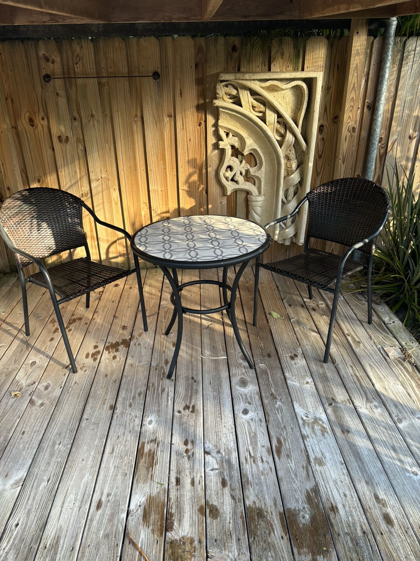 Bistro Stone Top Table / 2 Chairs