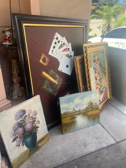 Pictures oil paintings and prints ask for the price