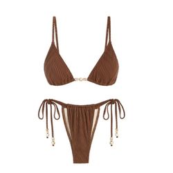 Zaful Brown Bikini Set w/ Shell Details