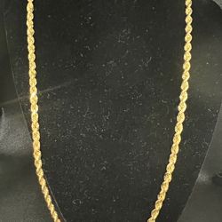 10K Gold Rope Chain 24" weight 38 grams 