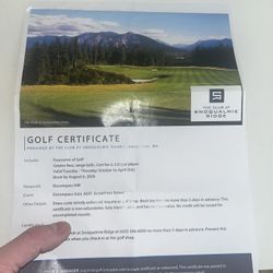 Snoqualmie Ridge Golf Round