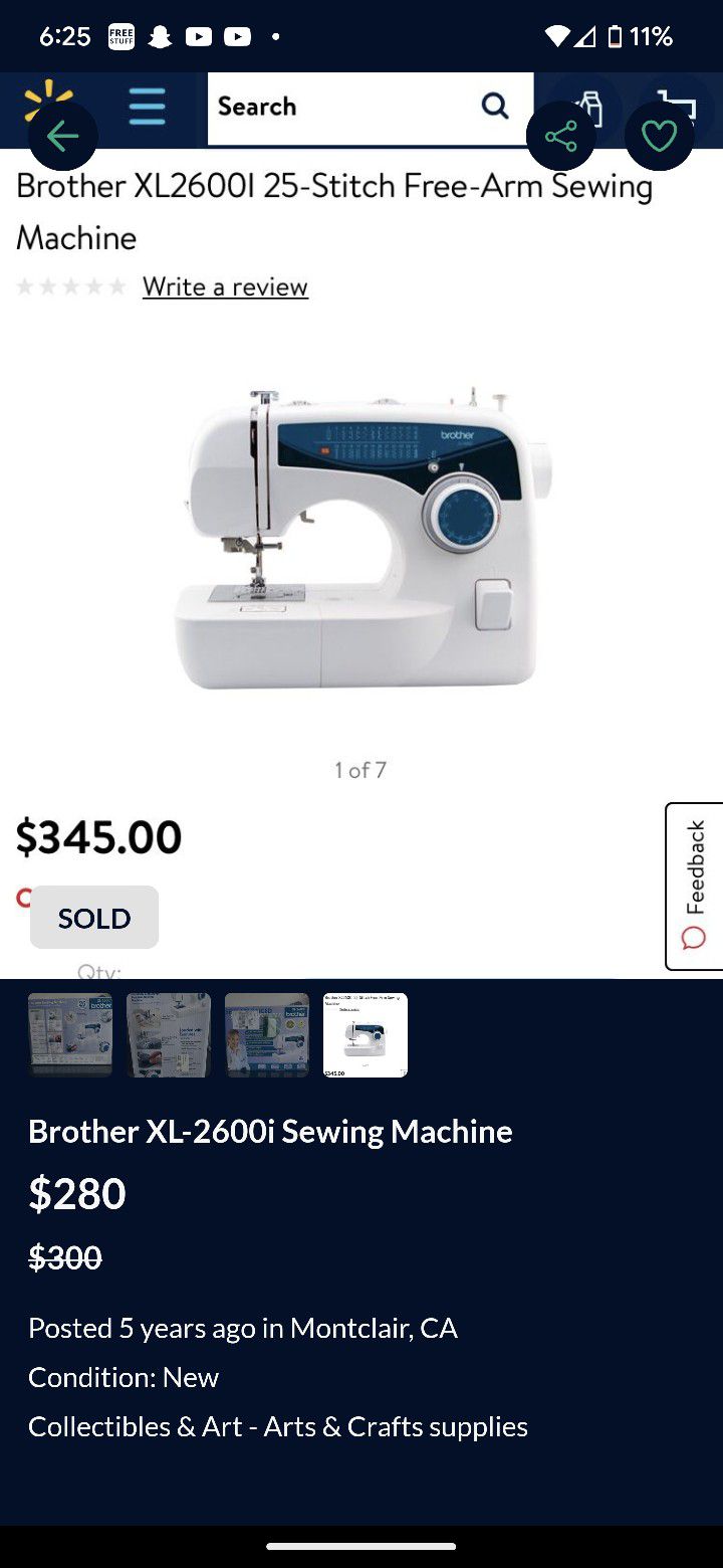 Model: Brother XL-2600i  Brother Sewing Machine 