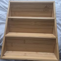Wooden 3-Tier Seasoning/Spice Rack -Adjustable Upright Organizer