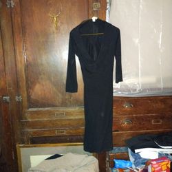 Loft -v neck long black dress (4)