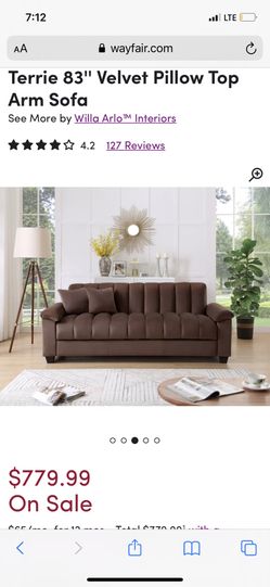 Velvet Sofa Brown
