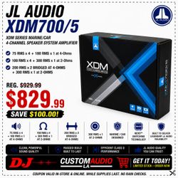 JL Audio XDM Marine Or Car 5-Channel Power Amplifier 1400 Watts Max XDM700/5 🚨 Payment Options Available 🚨 No Credit Needed 🚨