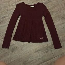 Burgundy hollister Baby Doll Top