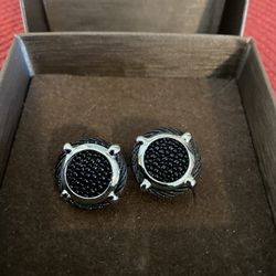 Men's Stainless Steel Cufflinks,Men's Sterling Silver Pave