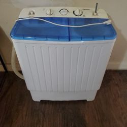 Portable 2in1 Washer & Dryerspinner., White&Blue