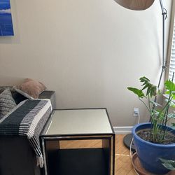 Restoration Hardware Strand Mirrored Side Cube Table