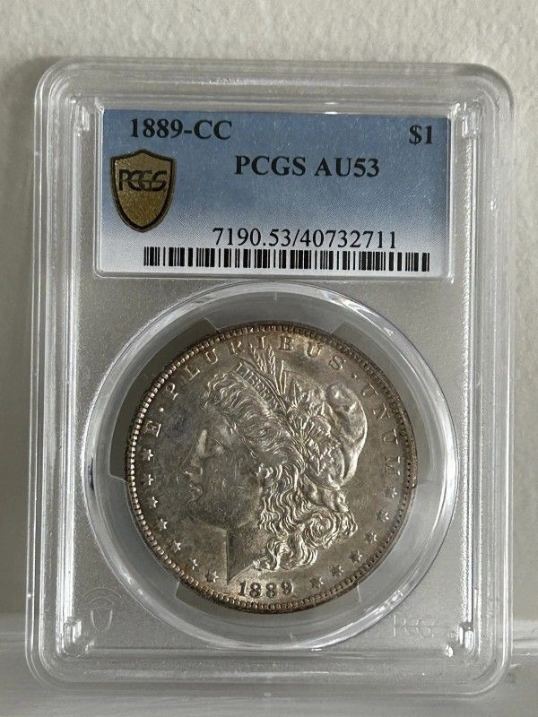 1889 CC Carson City Morgan Silver Dollar AU 53