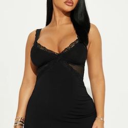 Fashion Nova Sultry And Sweet Sleep Cami Dress - Black