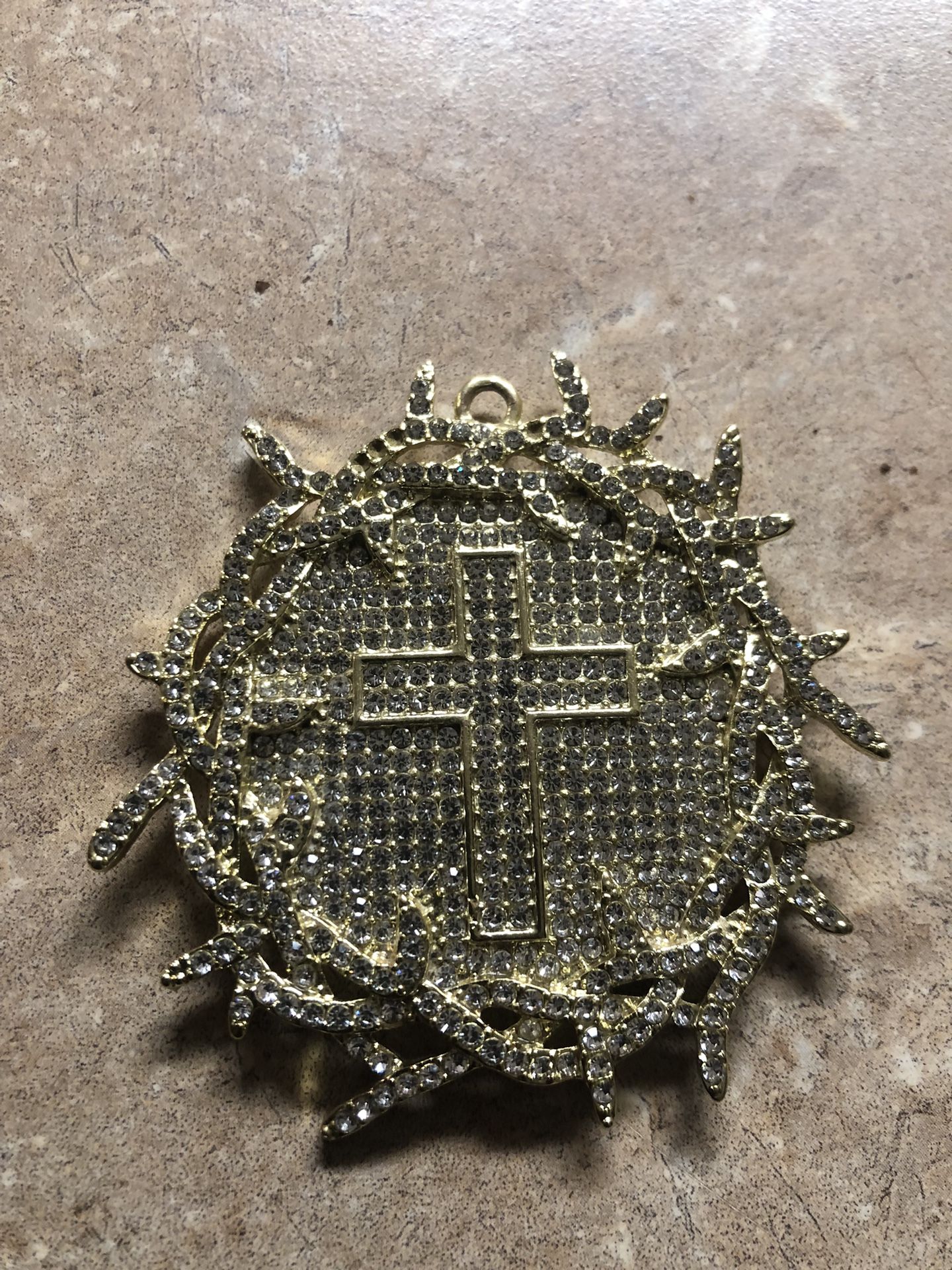 Gold Diamond Medallion Charm