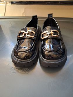 Black Patent Leather Chunky Loafers size 29