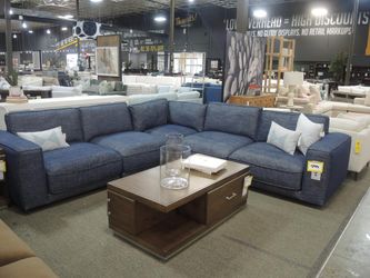 Navy Blue Voyager L-Shaped Sectional Sofa