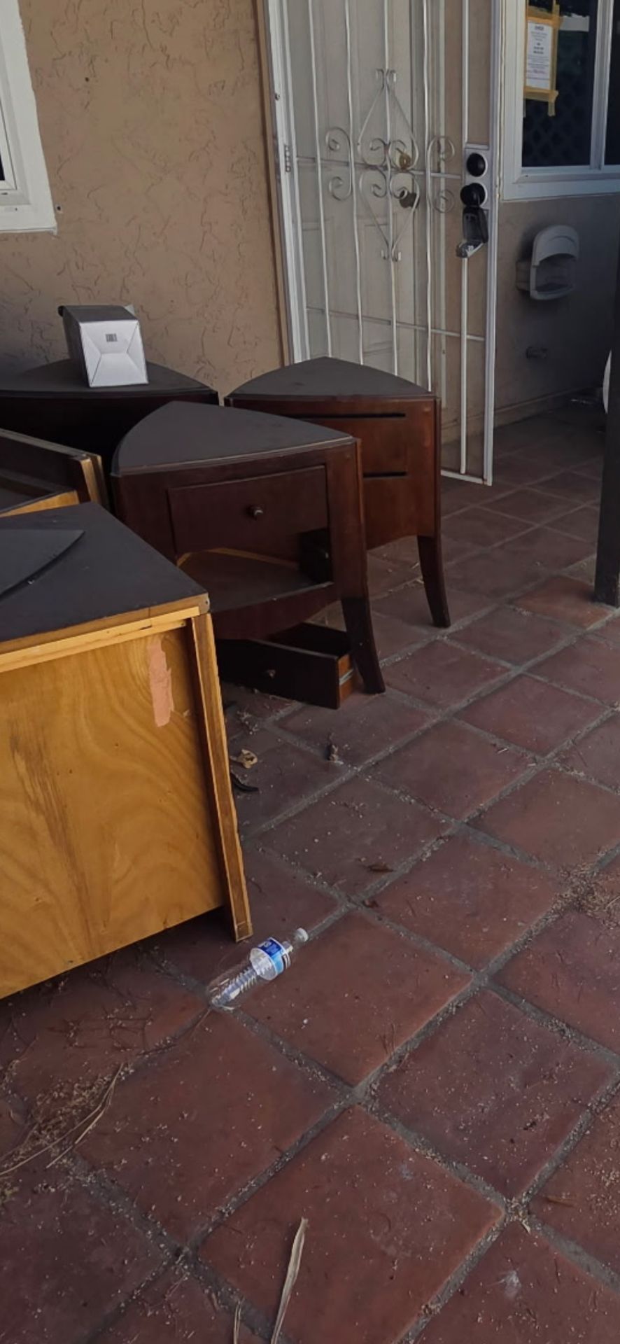 Triangle end tables or night stands all wood