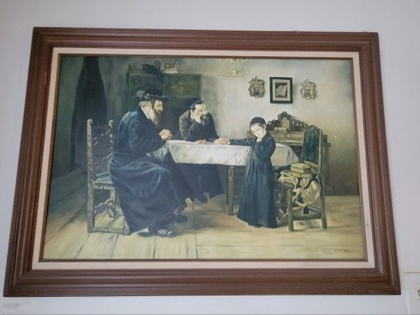 "Der Besuch Des Rabbi" (The Rabbi's Visit) Painting by Isidor Kaufmann