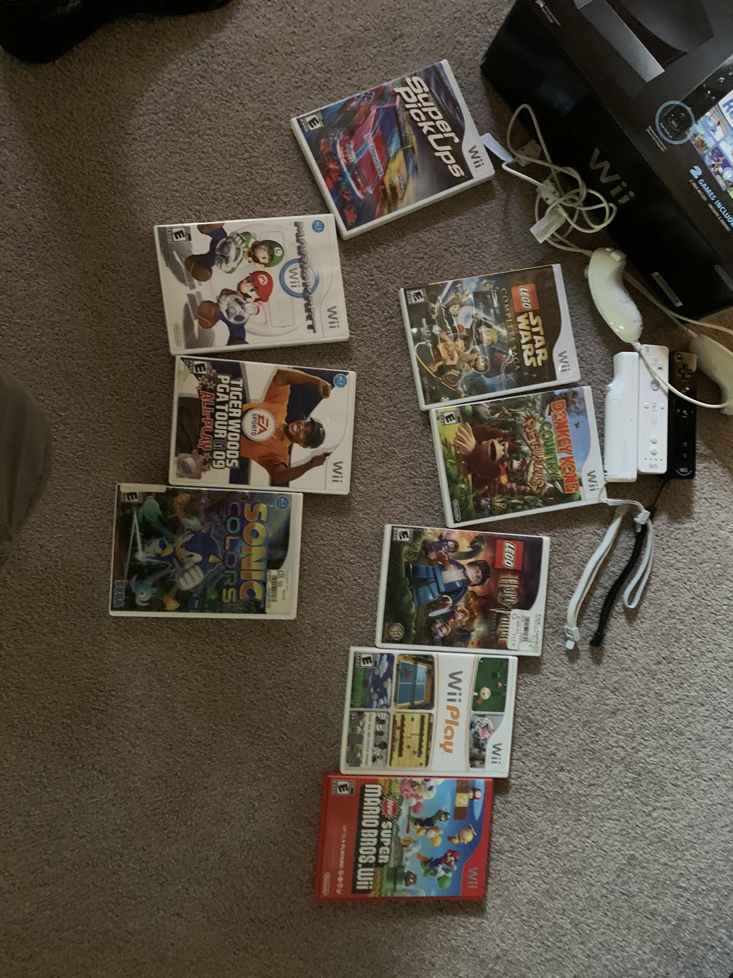 Wii system. With games and controllers
