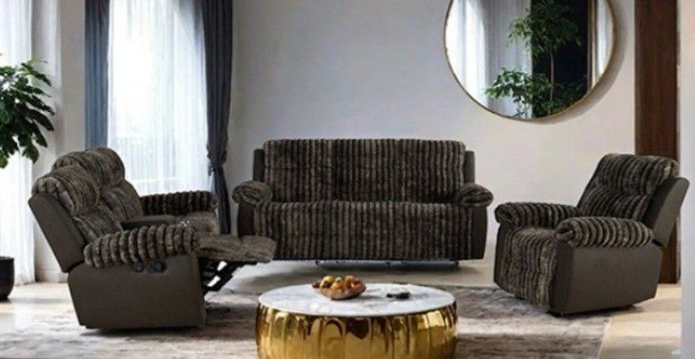 Brand New Brown Super Plush Reclining 3pc Sofa Set