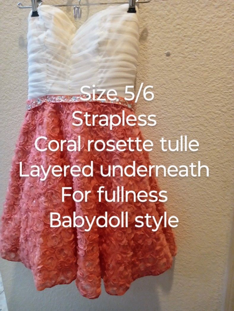 Cute Rosette Tulle Valentine's Day Dress!