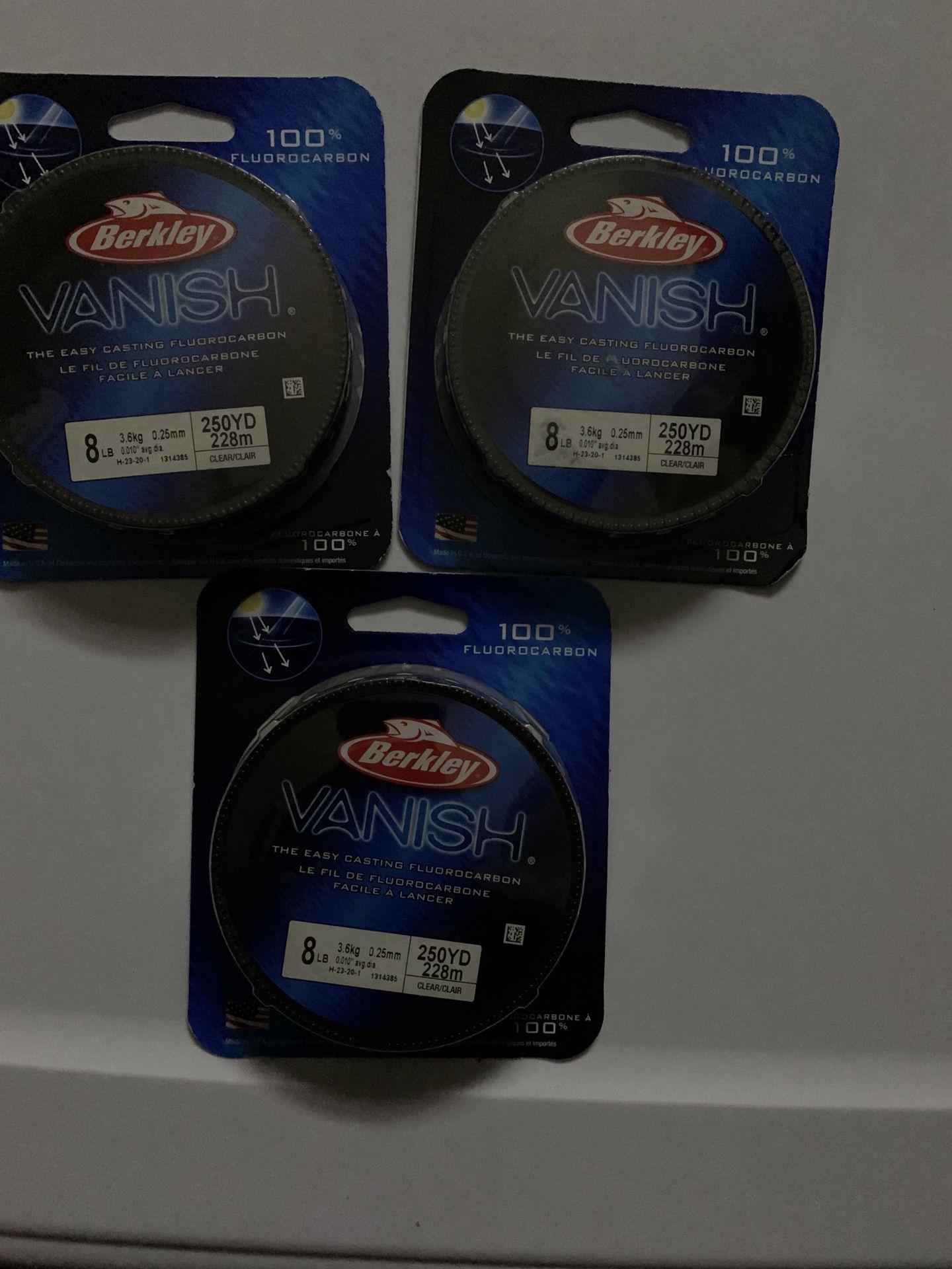 Berkley Vanish Fluorocarbon Fishing Line 8 lb 250yd Filler Spool Clear VNFS8-15. Condition is "New". Lot 3