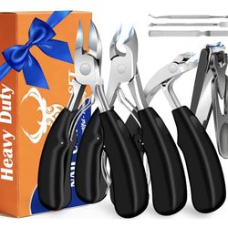 Brand New Heavy Duty Toenail Clippers Set for Seniors Thick Toenails, 7-in-1 Nail Clippers with Catcher, Professional Long Handle Ingrown Toenail Clip