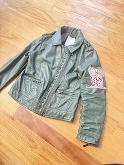 Girls Fashionable Faux Leather Rocker Jacket