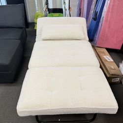 Brand New Multi Use Ottoman Sofa Bed Chair Recliner Puff White