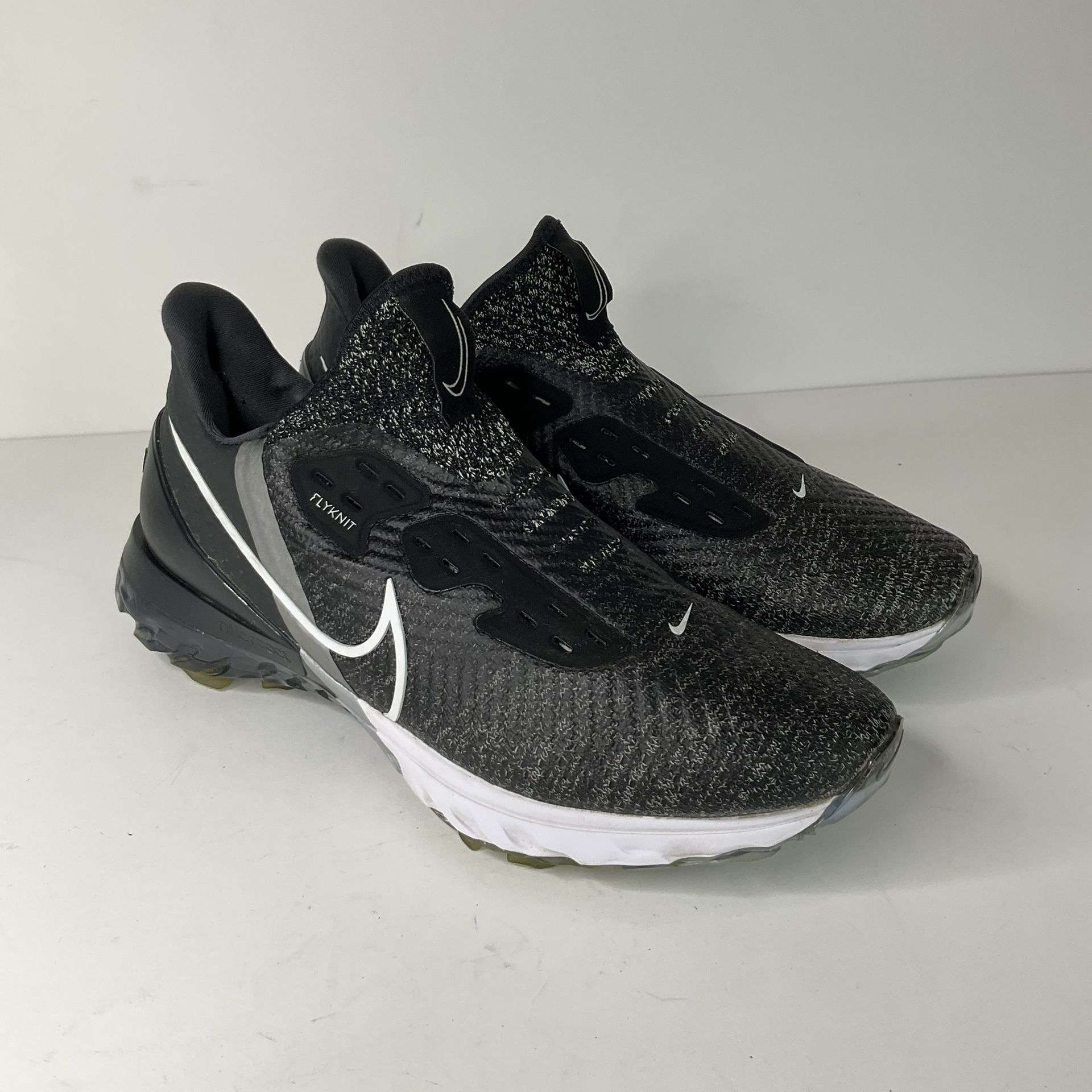 Nike Mens Air Zoom Infinity Tour Flyknit Golf Shoes Black - Platinum White Size 9 (CT0540-001)