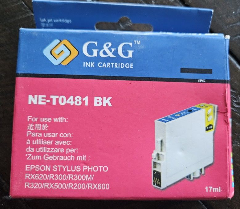 NEW G&G NE-T0481 Bk black Ink cartridge for Epson Stylus Photo R300 R300M RX500