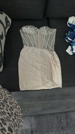 Sparkly Rhinestone Mini Dress – Bodycon Party/Cocktail Dress (Fits Sizes 0–3)