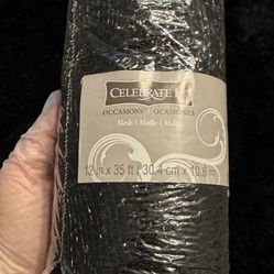 Black Mesh Ribbon 12x35ft Roll by Celebrate It