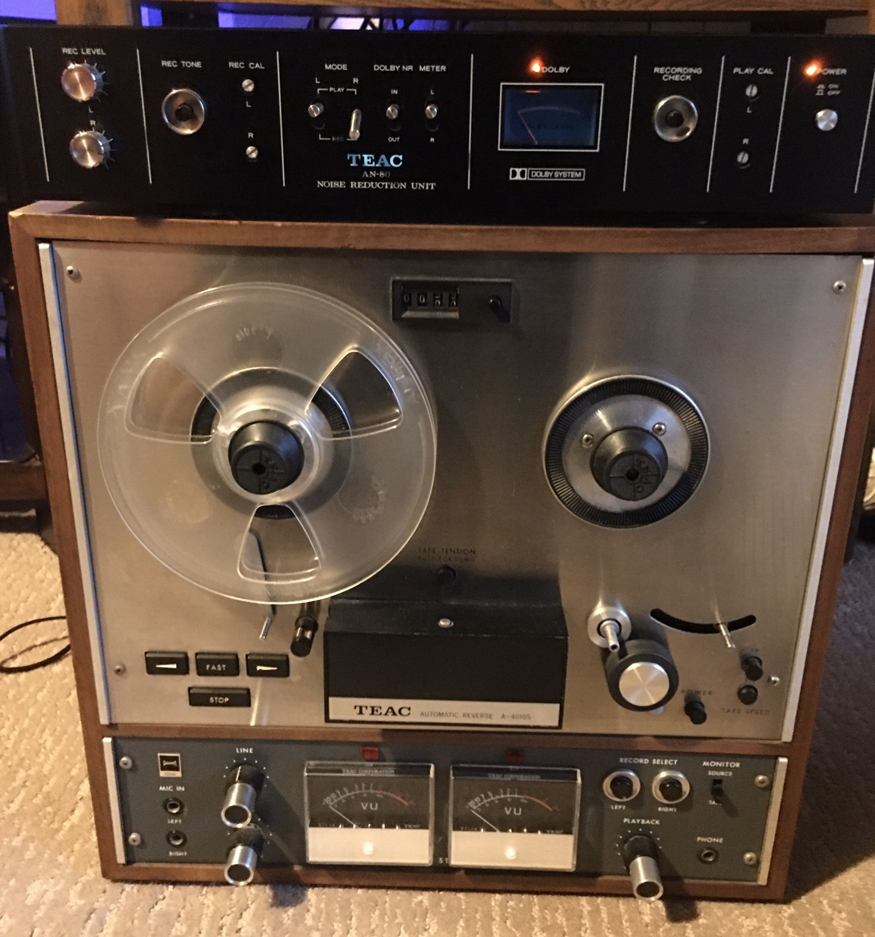Teac A-4010s Reel To Reel and Teac AN-80 Noise Reduction Unit