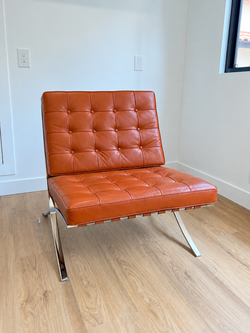 Vintage Cognac Barcelona-Style Lounge Chair — $550