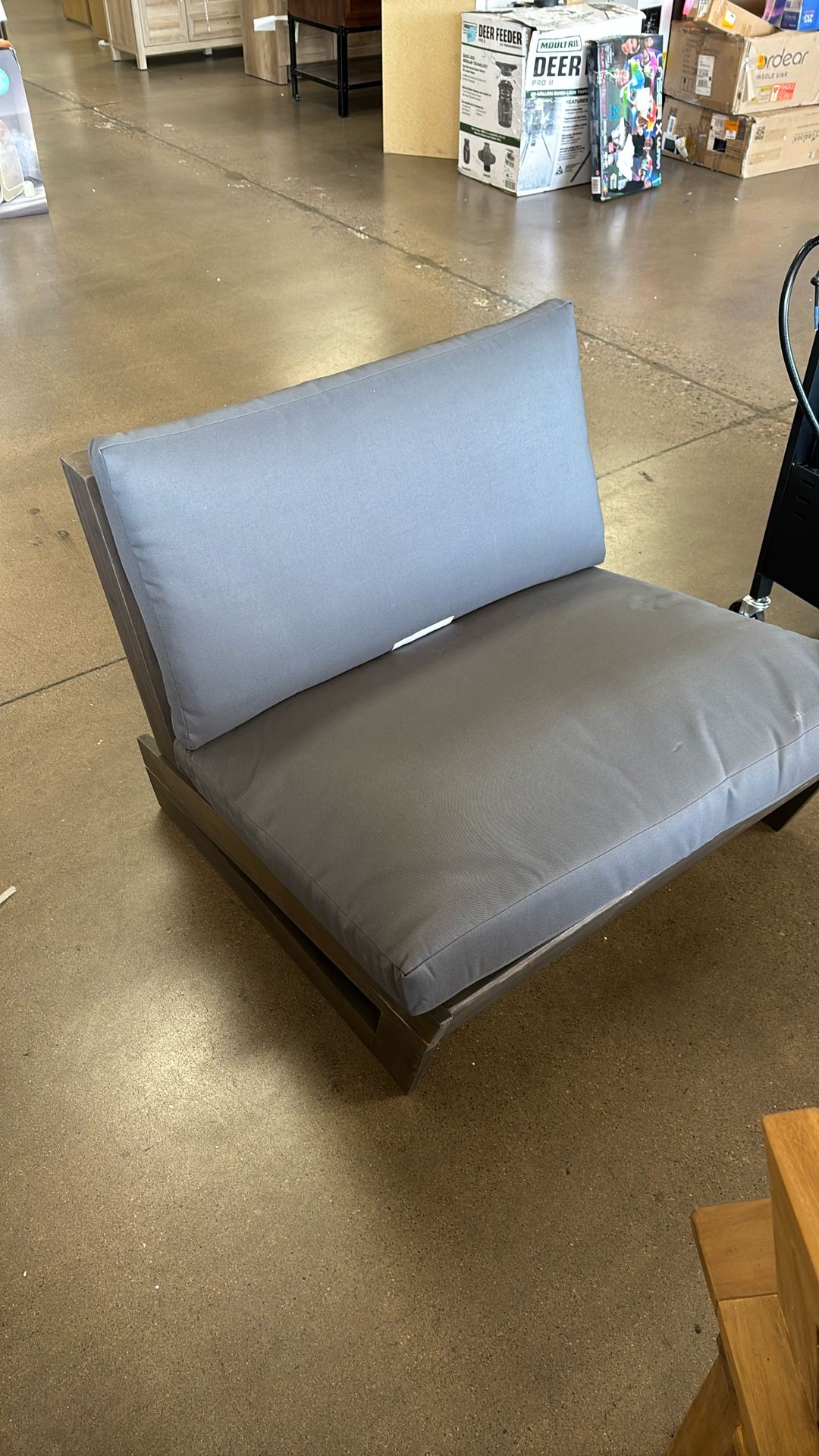 FIGI gray Wood Longer Chair With Dar